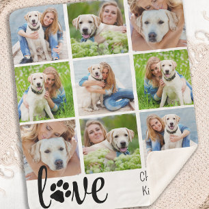 Couverture Sherpa Chien LOVE Personnalisé Animaux de compagnie 9 Pho