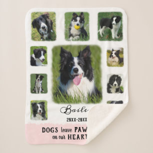 Couverture Sherpa Chien Photo personnalisée Collage de bordures fan