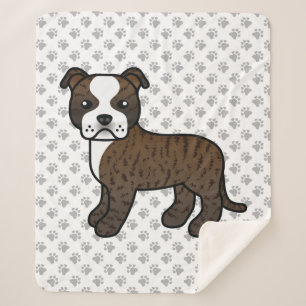 Couverture Sherpa Chien Staffordshire Bull Terrier Bringé Et Blanc