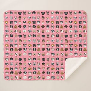 Couverture Sherpa Chien Valentine Face Motif