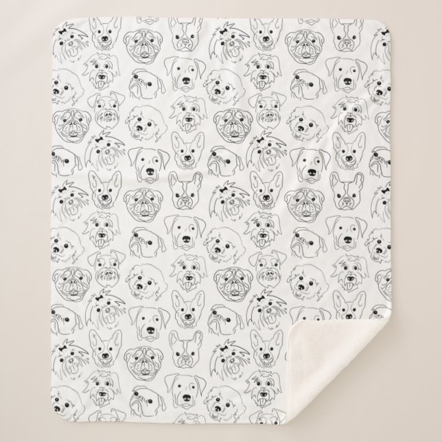 Couverture Sherpa Chiens de Doodle partout sur la ligne d'impression (Devant)