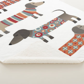 Couverture Sherpa Chiens de saucisson | Drôle cadeau pour Dachshund