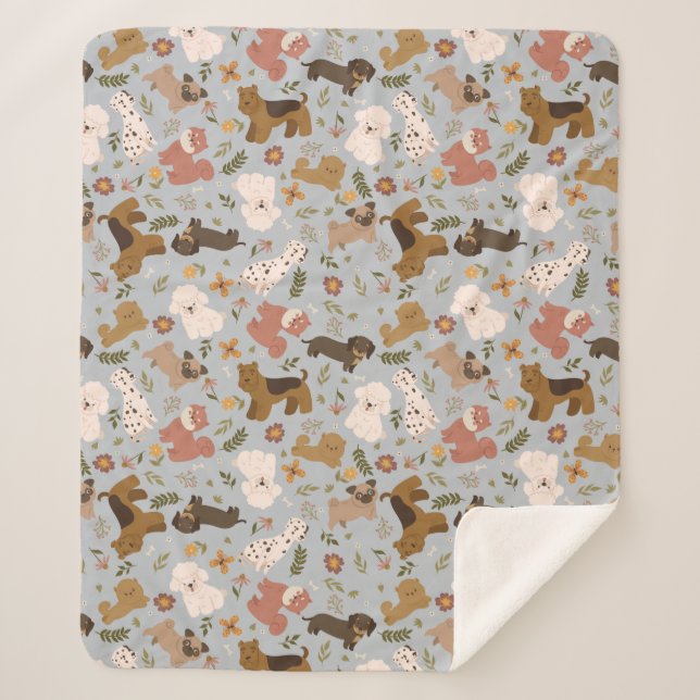 Couverture Sherpa Chiens mignons Sherpa Blanket (Devant)