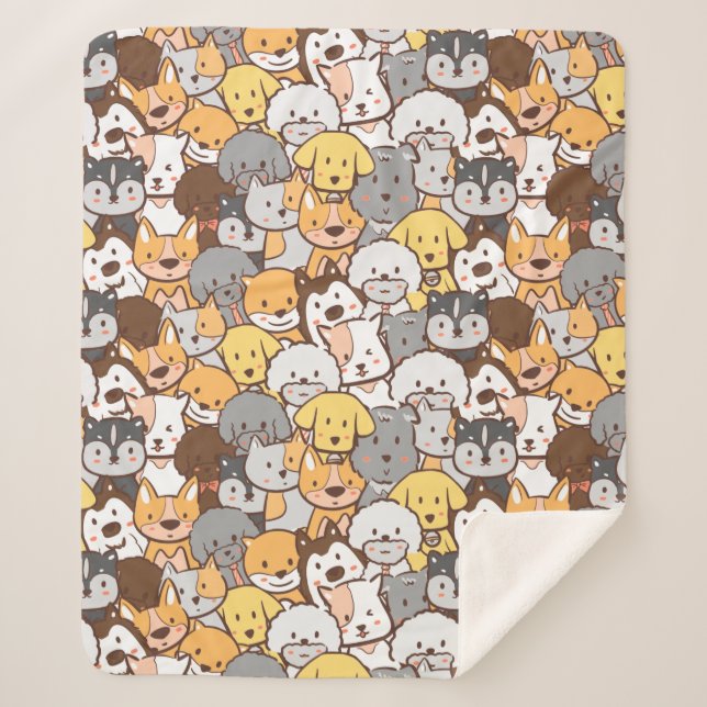 Couverture Sherpa Chiens mignons Sherpa Blanket (Devant)