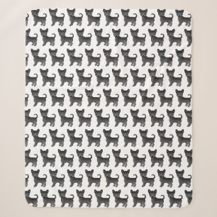 Couverture Sherpa Chihuahua dessin animé à poil lisse noir