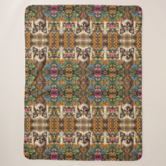 Couverture Sherpa Chihuahua Floral Abstrait Mexicain