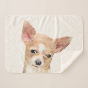 Couverture Sherpa Chihuahua Peinture - Cute Original Chien Art