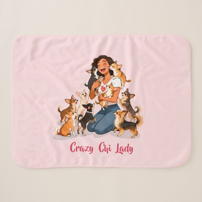 Couverture Sherpa Chimigos - Dame de Chi folle - Chihuahua  (Devant (Horizontal))