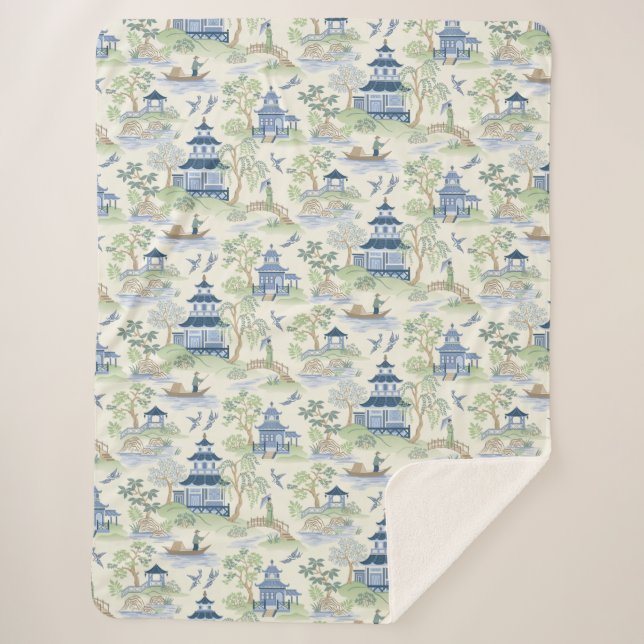 Couverture Sherpa Chinoiserie (Devant)