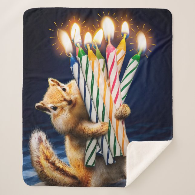Couverture Sherpa Chipmunk Birthday Candles (Devant)