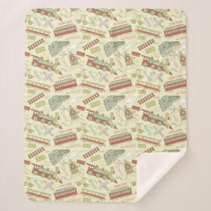 Couverture Sherpa Cho Choo Trains Antiques Sherpa Blanket