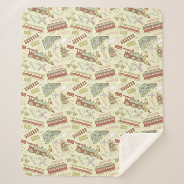 Couverture Sherpa Cho Choo Trains Antiques Sherpa Blanket (Devant)