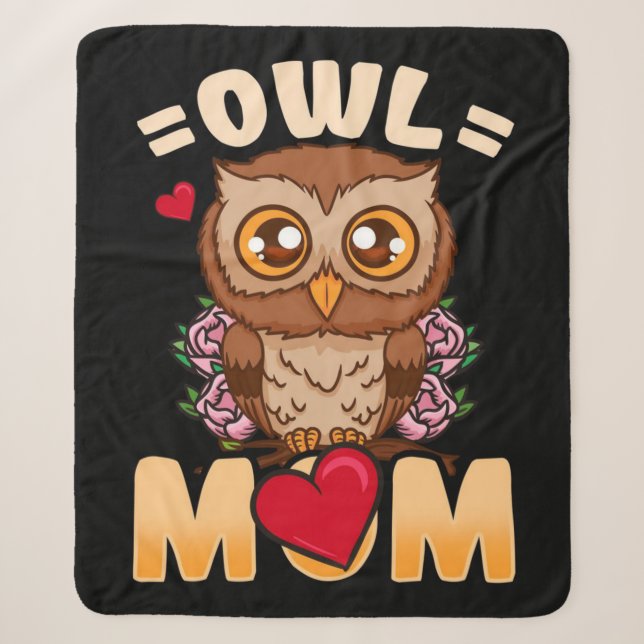 Couverture Sherpa Chouette maman | Cadeau pour propriétaire Owner Ow (Devant)
