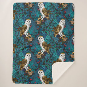 Couverture Sherpa Chouettes, fougères, chênes et baies 3