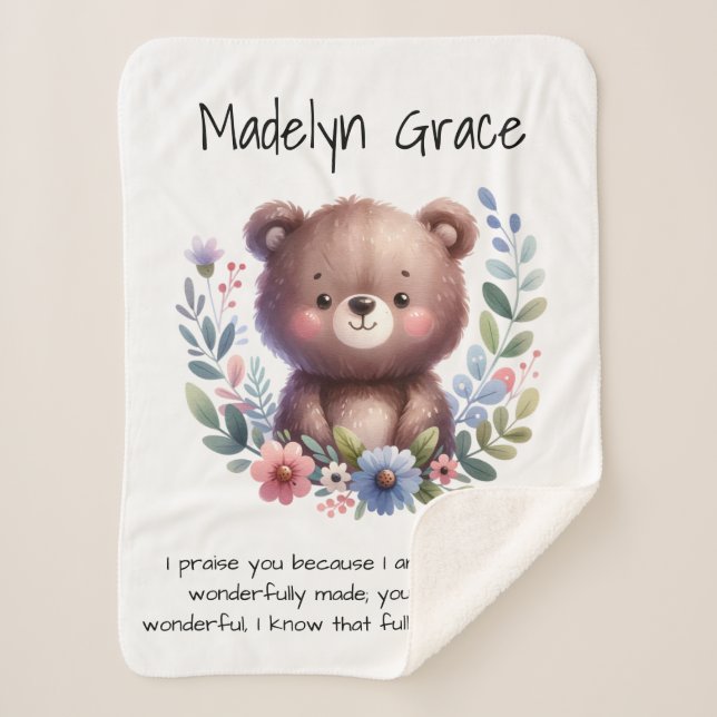 Couverture Sherpa Christian Bible Verse Custom Baby Nursery (Devant)
