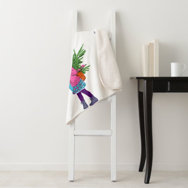 Couverture Sherpa Christmas Illustrated Holiday Sherpa Blanket (En situation)