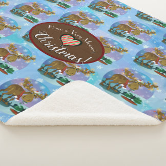 Couverture Sherpa Christmas Moose