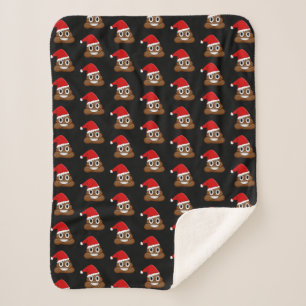 Couverture Sherpa Christmas poop emoji Cute Funny Motif