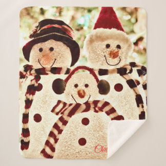Couverture Sherpa Christmas Vibes Snowman Celebration