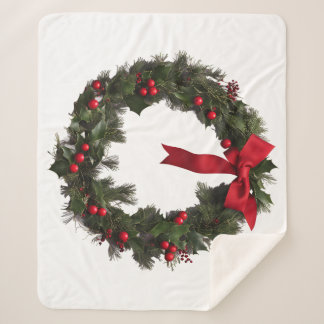 Couverture Sherpa CHRISTMAS WREATH Fleece Blanket