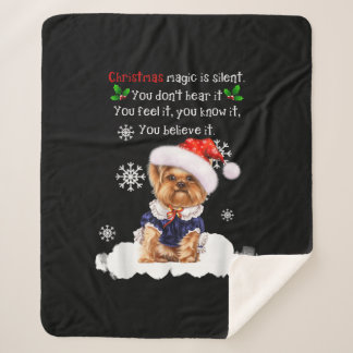 Couverture Sherpa Christmas Yorkshire Terrier Funny Yorkie Puppy