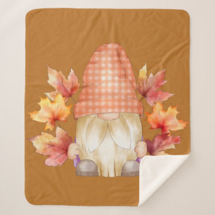 Couverture Sherpa Chute Gnome Avec Feuilles