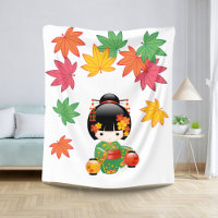 Chute Poupée Kokeshi - Green Kimono Geisha Girl