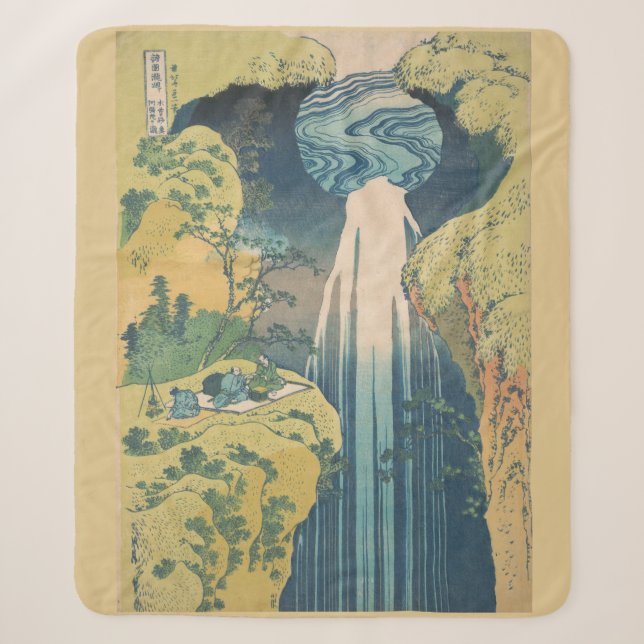Couverture Sherpa Chutes d'Amida d'Hokusai Japon Cascade  (Devant)