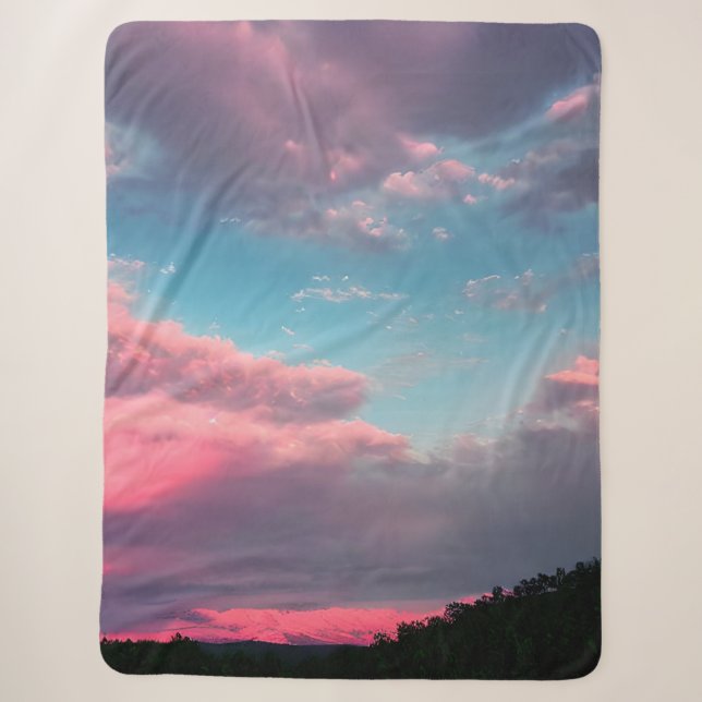 Couverture Sherpa Ciel de couleur pastel (Devant)
