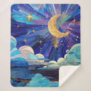 Couverture Sherpa Ciel nocturne - Art numérique Mosaic