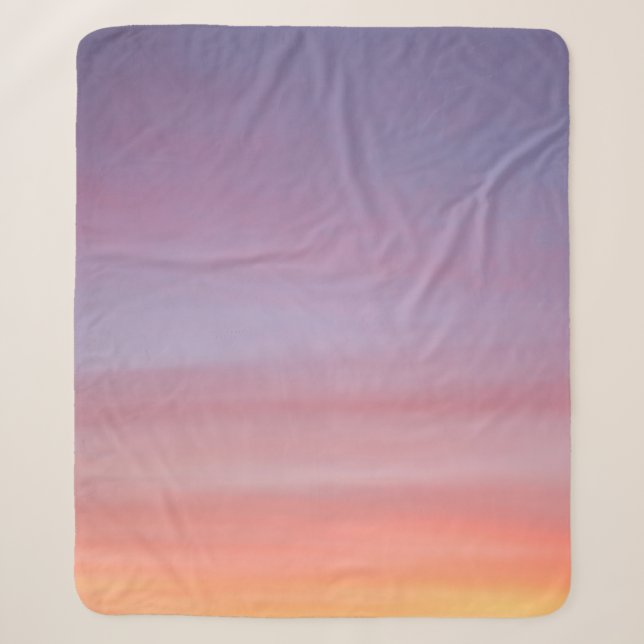 Couverture Sherpa Ciel nuageux rose, jaune et violet (Devant)