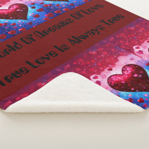 Couverture Sherpa Ciel Sapphire avec Coeurs Garnet : Moyen d'autonom