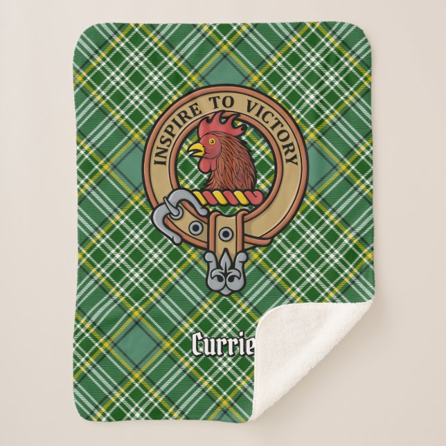 Couverture Sherpa Cimier de coq Clan Currie sur Tartan (Devant)
