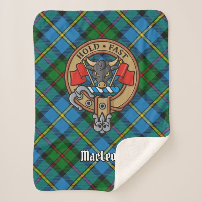 Couverture Sherpa Cimier du clan MacLeod sur tartan (Devant)