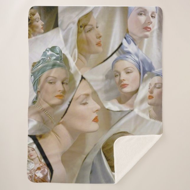 Couverture Sherpa circa 1940 belle impression femme (Devant)