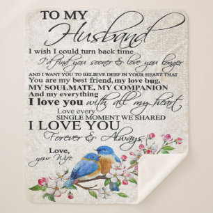 Couverture Sherpa Citation d'amour pour mari   Décor mignon