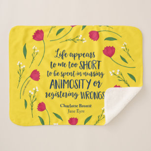 Couverture Sherpa Citation de Charlotte Bronte Jane Eyre Floral Life
