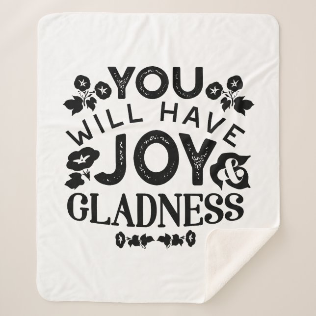 Couverture Sherpa Citation Inspirante de Joie et de Félicité (Devant)