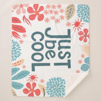 Couverture Sherpa Citation Motivationnelle, Cadre Floral Abstrait.