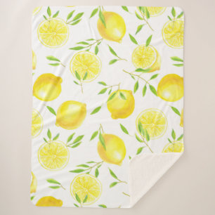 Couverture Sherpa Citrons et feuilles