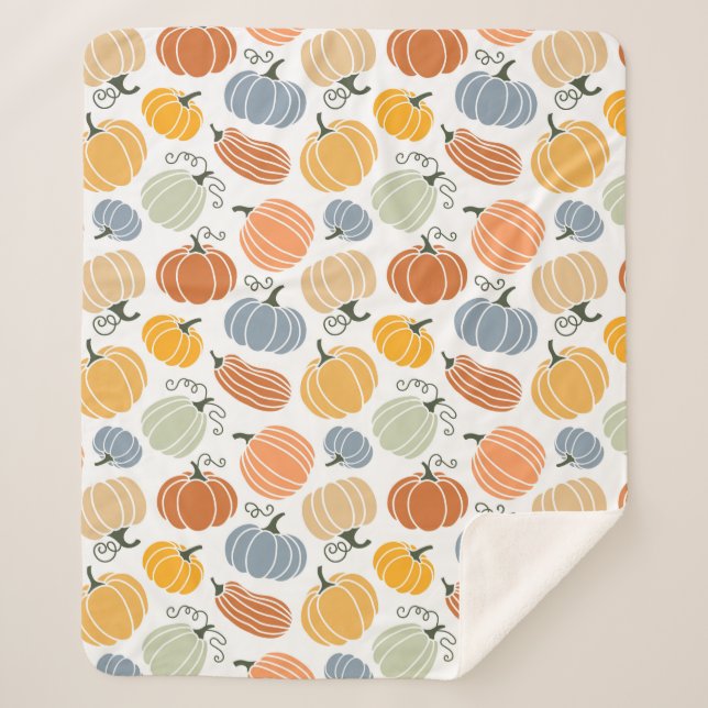 Couverture Sherpa Citrouille coloré Motif gourd  (Devant)