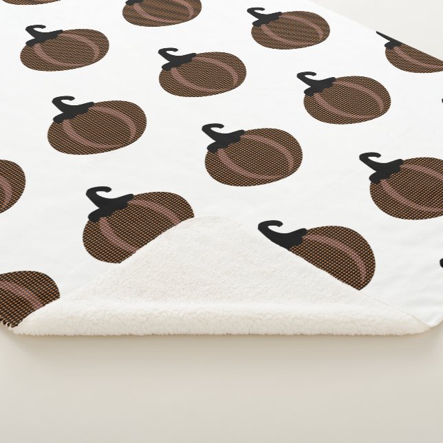 Couverture Sherpa Citrouilles de coeur rétro d'Halloween (3/4)