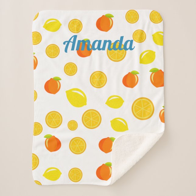 Couverture Sherpa Citrus joyeux : Citrons & Oranges (Devant)