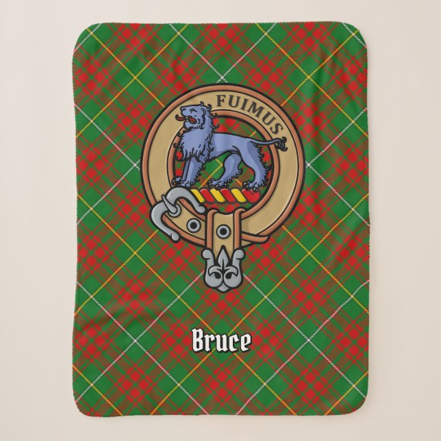 Couverture Sherpa Clan Bruce Crest sur la chasse Tartan (Devant)