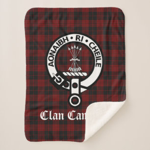 Couverture Sherpa Clan Cameron Crest Badge et Tartan