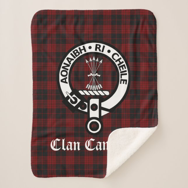 Couverture Sherpa Clan Cameron Crest Badge et Tartan (Devant)