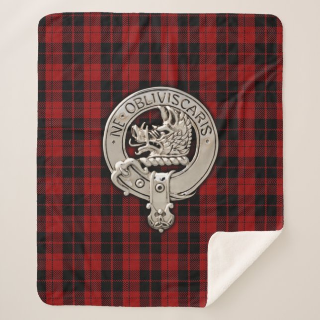 Couverture Sherpa Clan Campbell Crest & Armaddie Tartan (Devant)