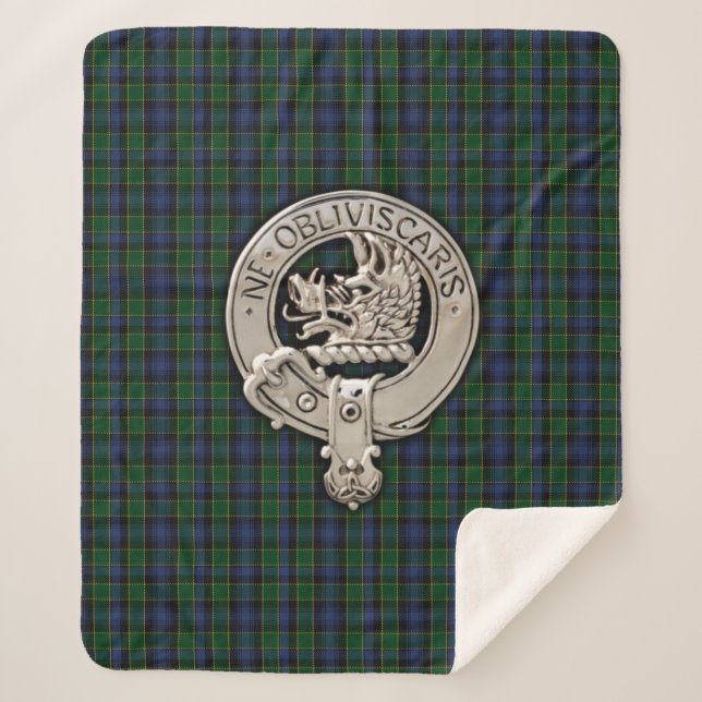 Couverture Sherpa Clan Campbell Crest & Tartan (Devant)