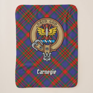 Couverture Sherpa Clan Carnegie Crest sur Tartan