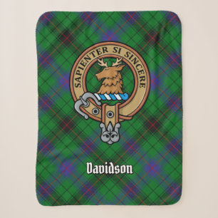 Couverture Sherpa Clan Davidson Crest sur Tartan